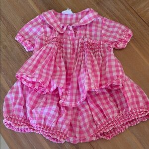Pink Gingham Kids Matching Set